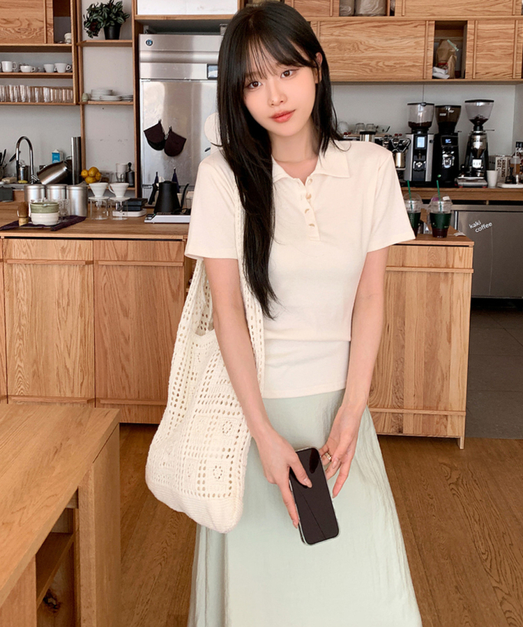 ベーシックカラー半袖Tシャツ(5color) CREAM