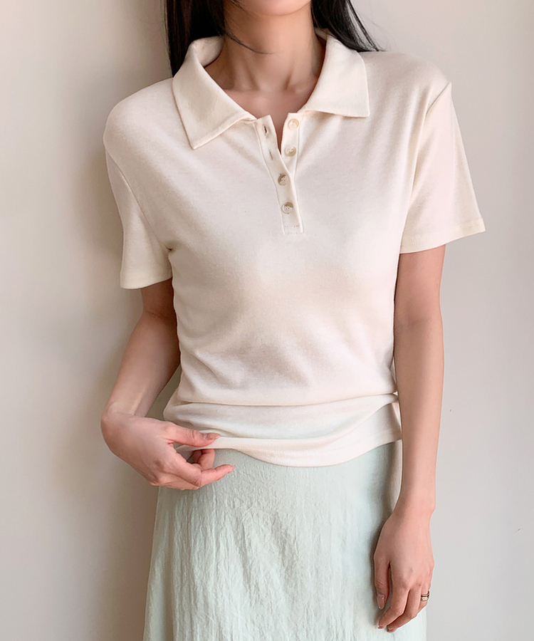 ベーシックカラー半袖Tシャツ(5color) CREAM