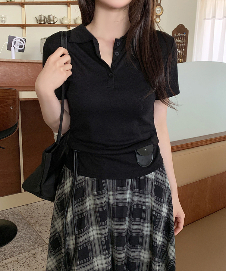 ベーシックカラー半袖Tシャツ(5color) BLACK