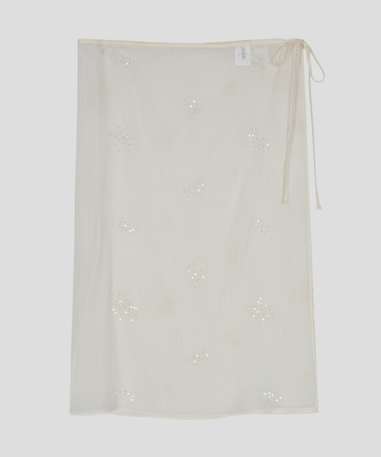 刺繡レイヤードラップスカート