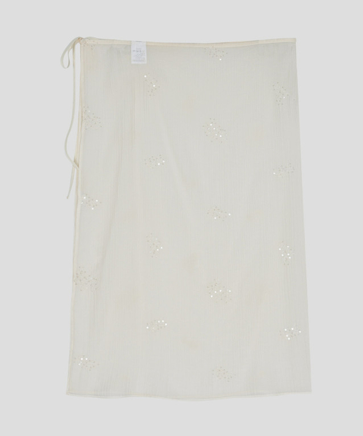 刺繡レイヤードラップスカート