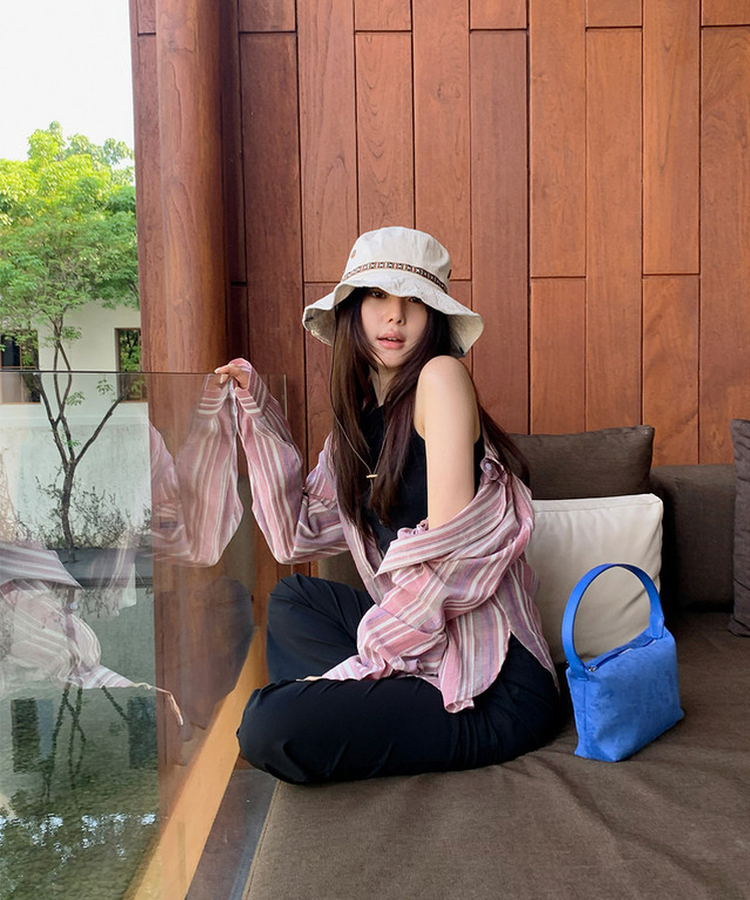 オーバーフィットストライプシャツ PINK