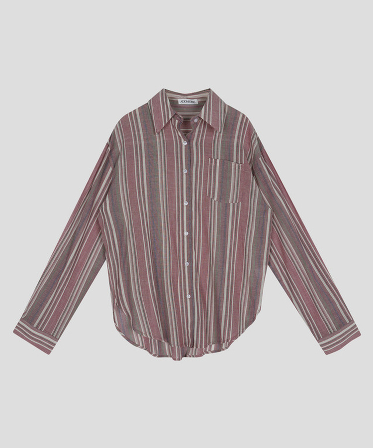 オーバーフィットストライプシャツ
