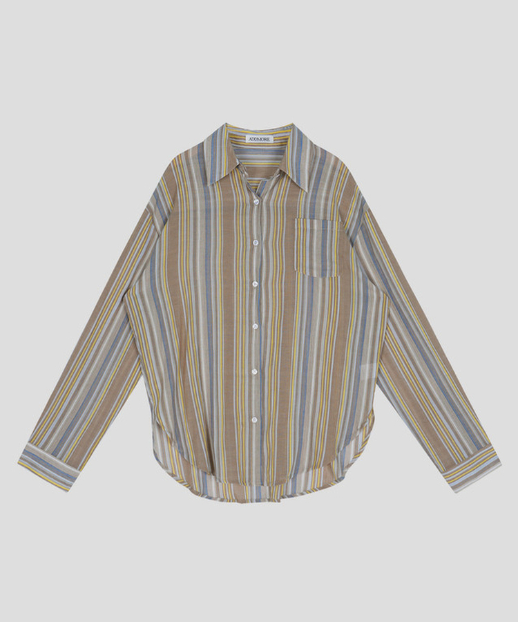 オーバーフィットストライプシャツ