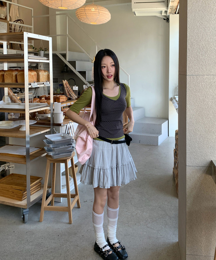 ラウンド5分袖Tシャツ(5color) OLIVE