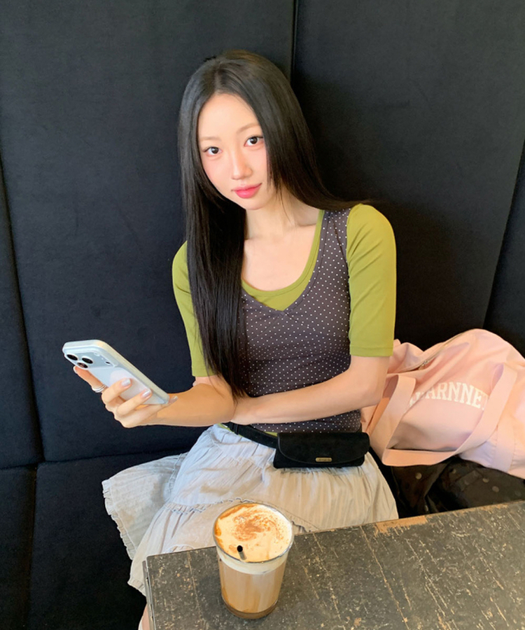 ラウンド5分袖Tシャツ(5color) OLIVE