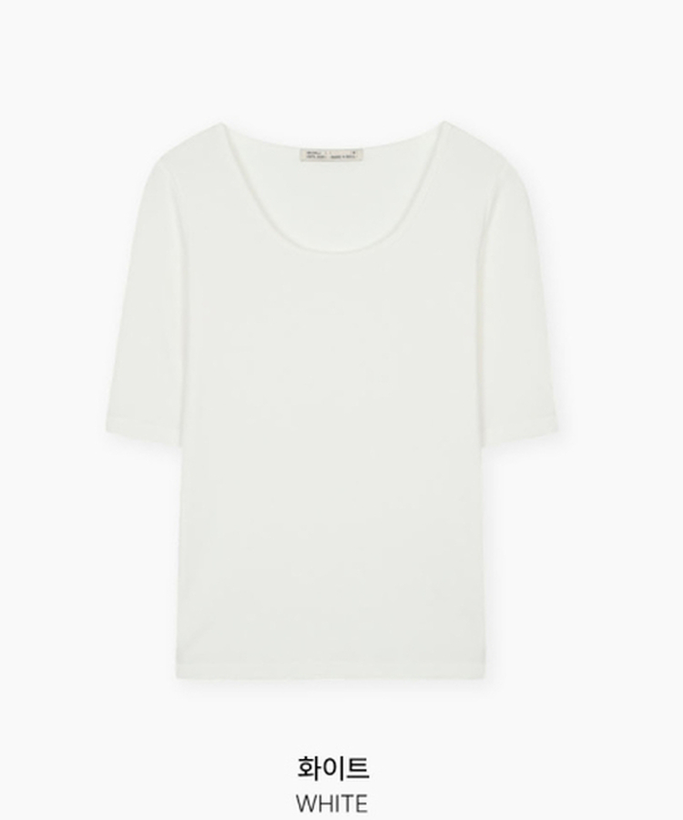 ラウンド5分袖Tシャツ(5color)