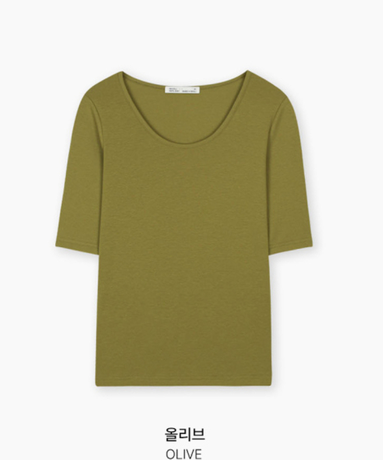 ラウンド5分袖Tシャツ(5color)