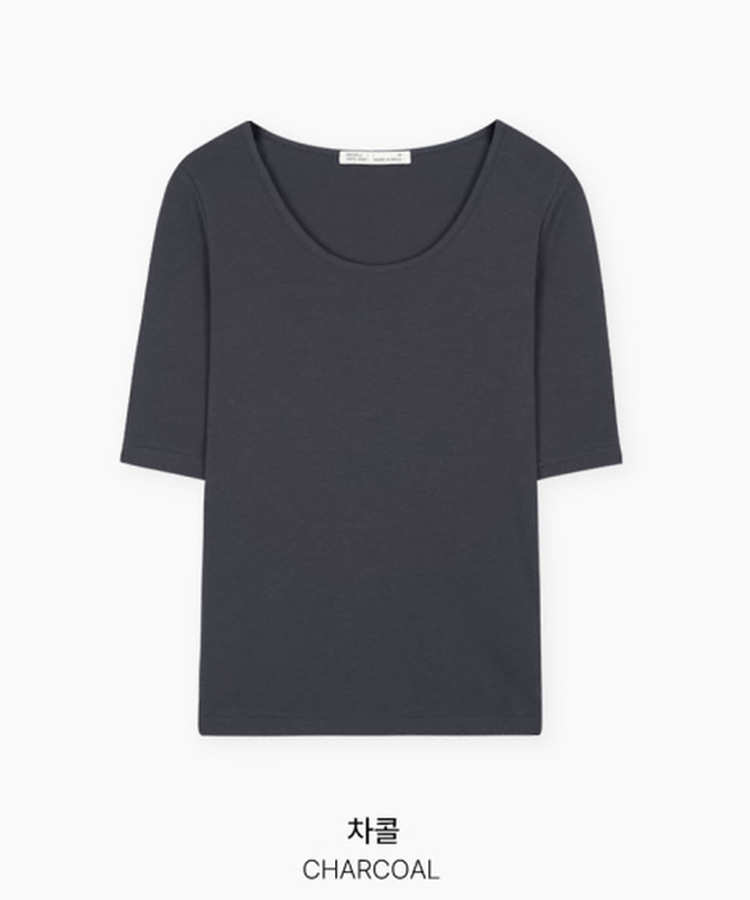 ラウンド5分袖Tシャツ(5color)