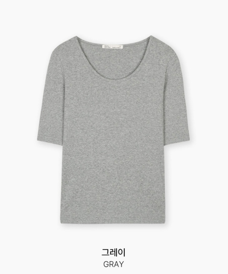 ラウンド5分袖Tシャツ(5color)