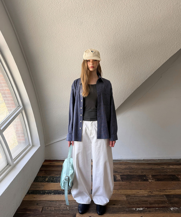 ベーシックUネック半袖Tシャツ CHARCOAL