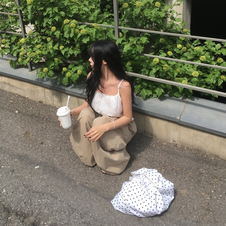 レースパンチングキャミソールブラウス IVORY