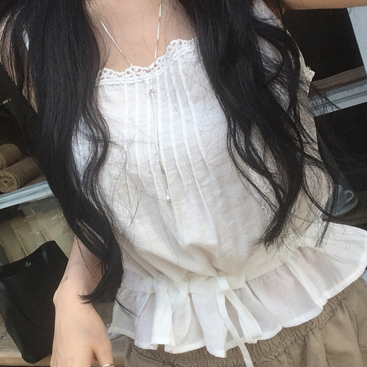 レースパンチングキャミソールブラウス IVORY