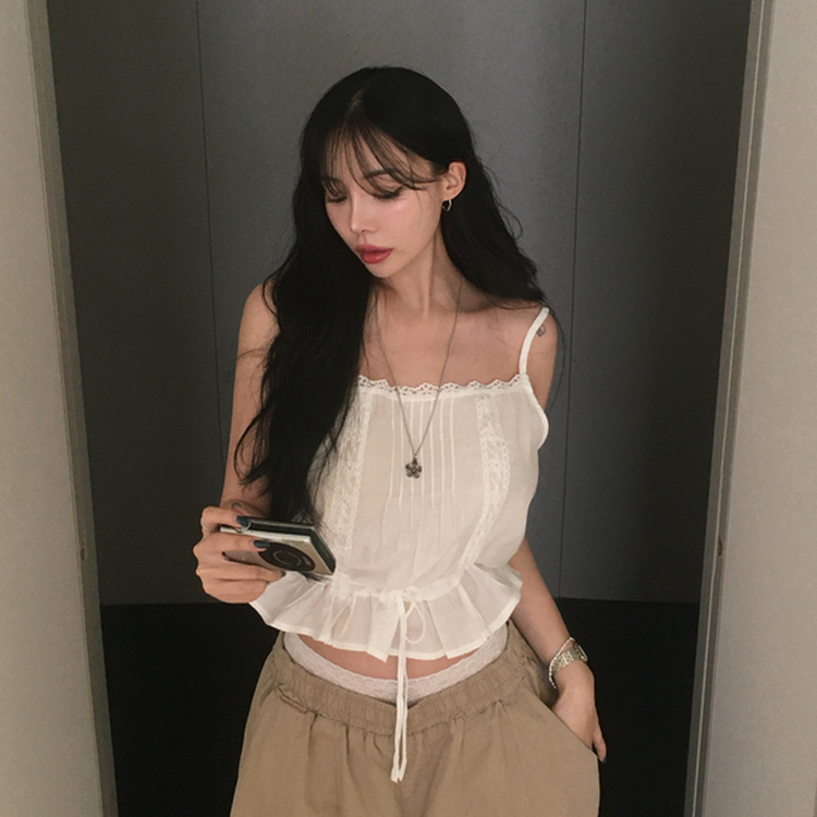 レースパンチングキャミソールブラウス IVORY