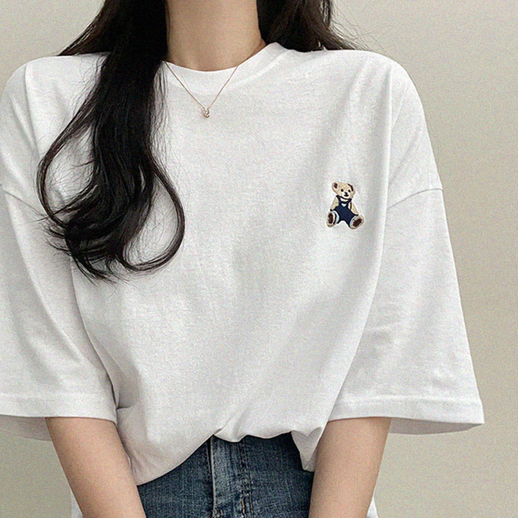 ベアーオーバーフィット半袖Tシャツ WHITE