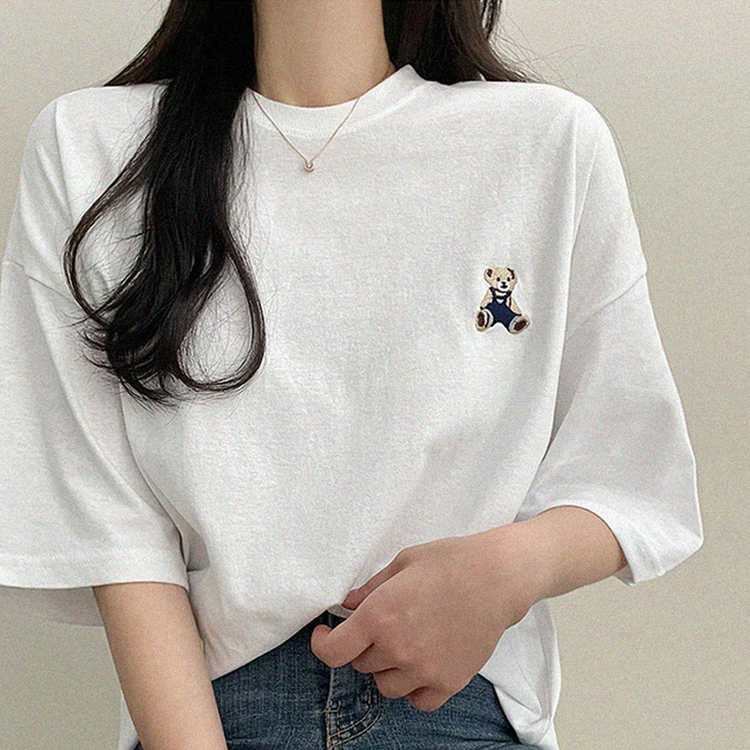 ベアーオーバーフィット半袖Tシャツ WHITE