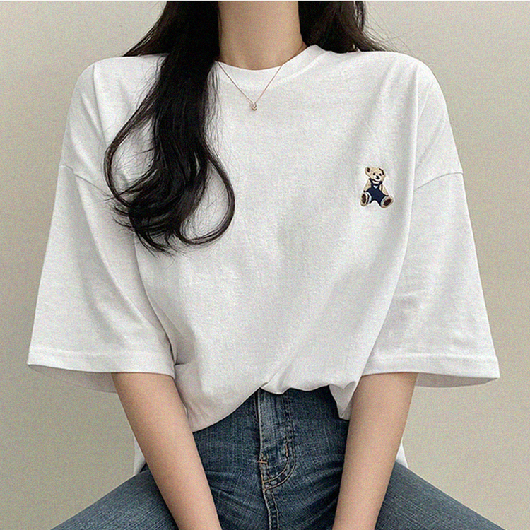 ベアーオーバーフィット半袖Tシャツ WHITE