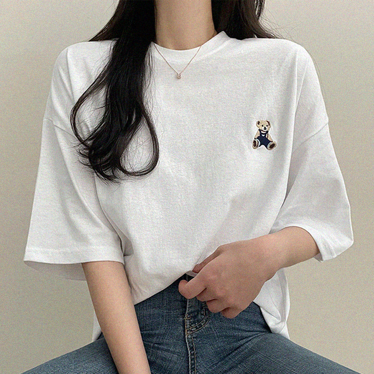 ベアーオーバーフィット半袖Tシャツ WHITE
