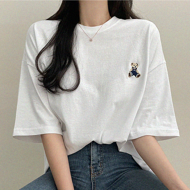 ベアーオーバーフィット半袖Tシャツ WHITE