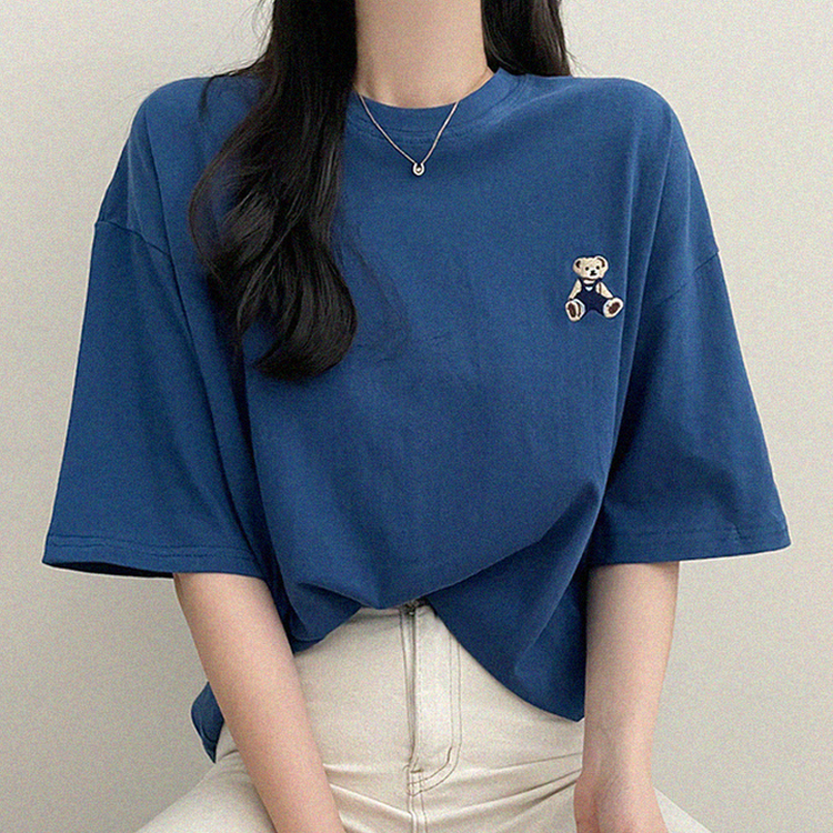 ベアーオーバーフィット半袖Tシャツ NAVY