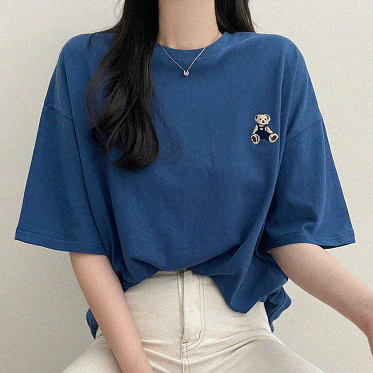 ベアーオーバーフィット半袖Tシャツ NAVY