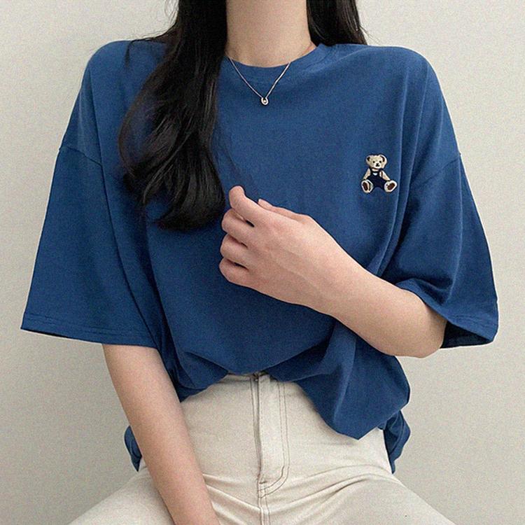 ベアーオーバーフィット半袖Tシャツ NAVY