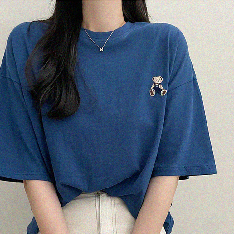 ベアーオーバーフィット半袖Tシャツ NAVY