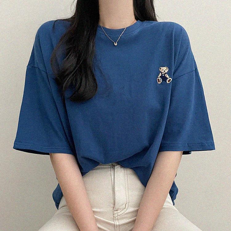 ベアーオーバーフィット半袖Tシャツ NAVY