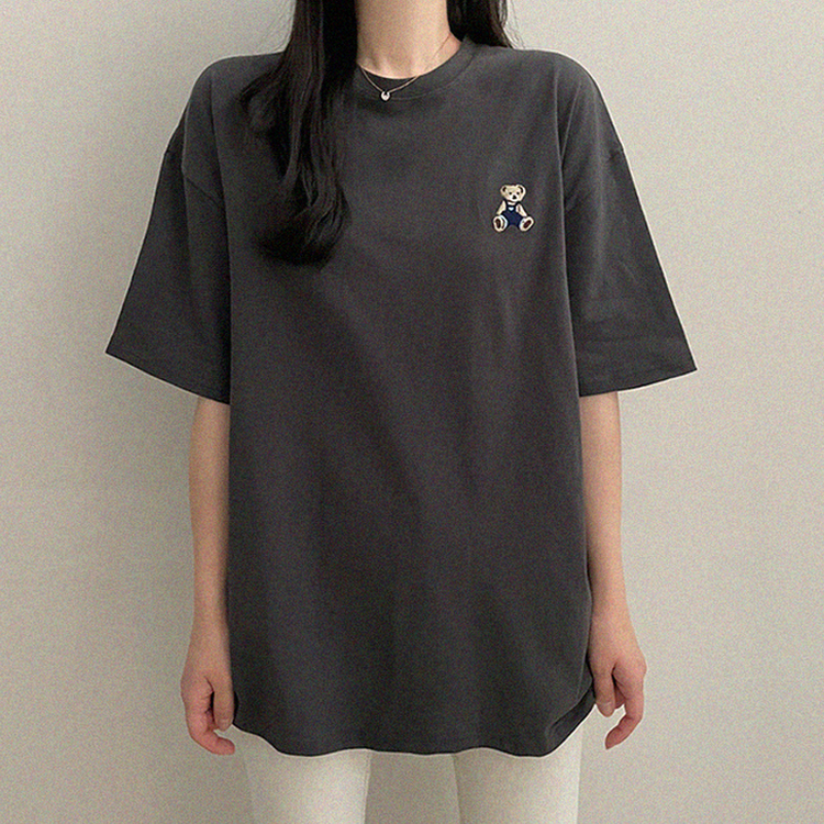 ベアーオーバーフィット半袖Tシャツ CHARCOAL