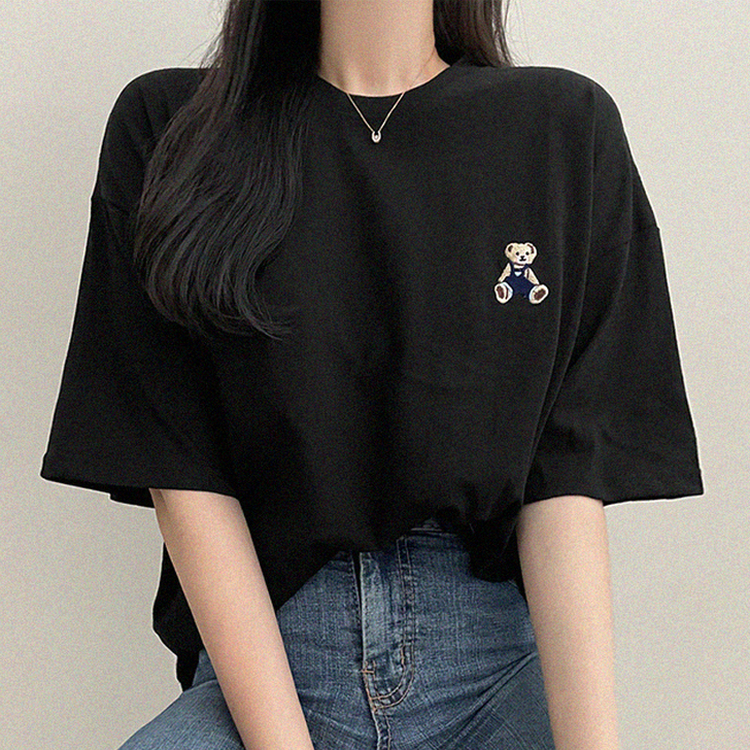 ベアーオーバーフィット半袖Tシャツ BLACK