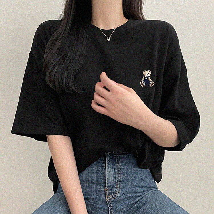 ベアーオーバーフィット半袖Tシャツ BLACK