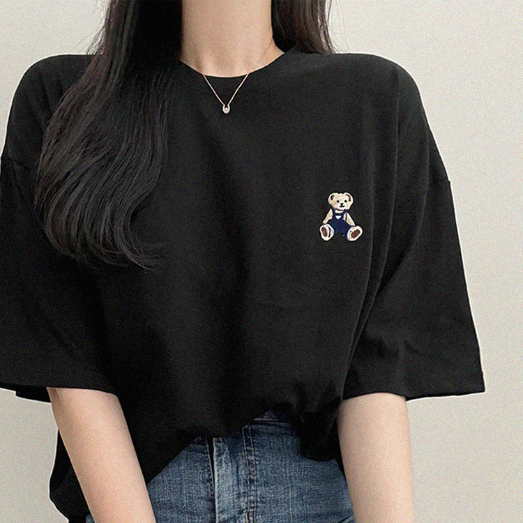 ベアーオーバーフィット半袖Tシャツ BLACK