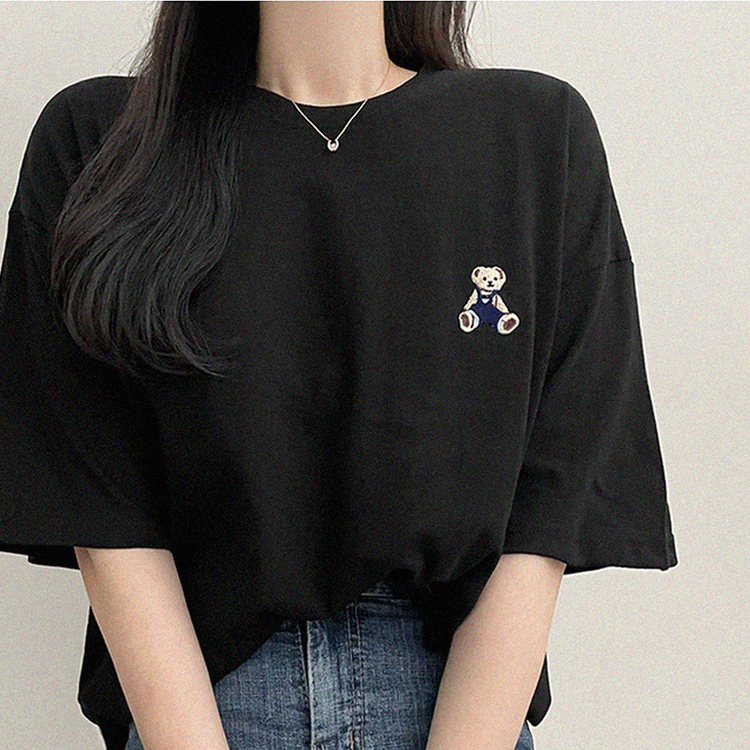 ベアーオーバーフィット半袖Tシャツ BLACK