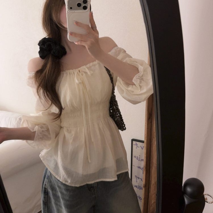 フレアバンディングフリルブラウス CREAM