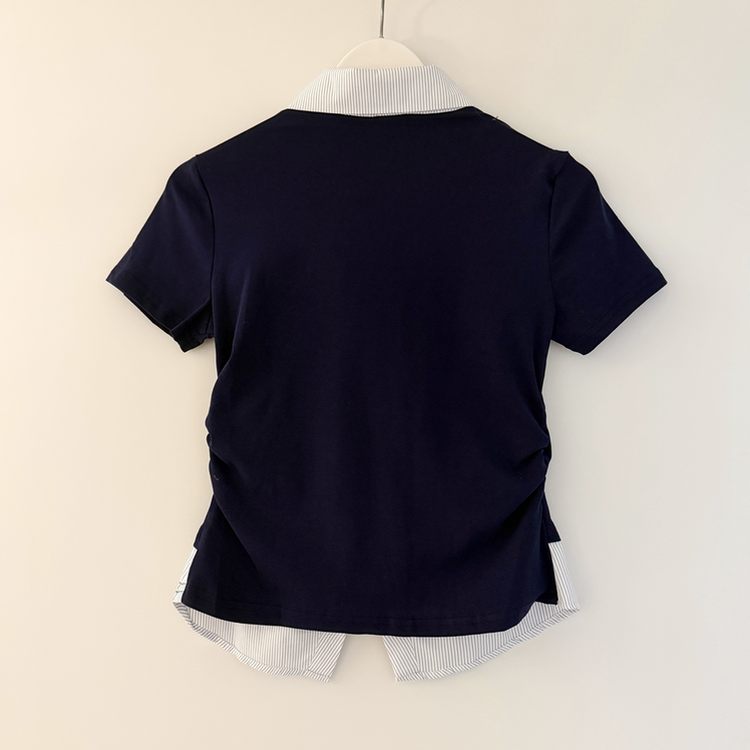 レイヤードシャツサイドシアリング半袖Tシャツ