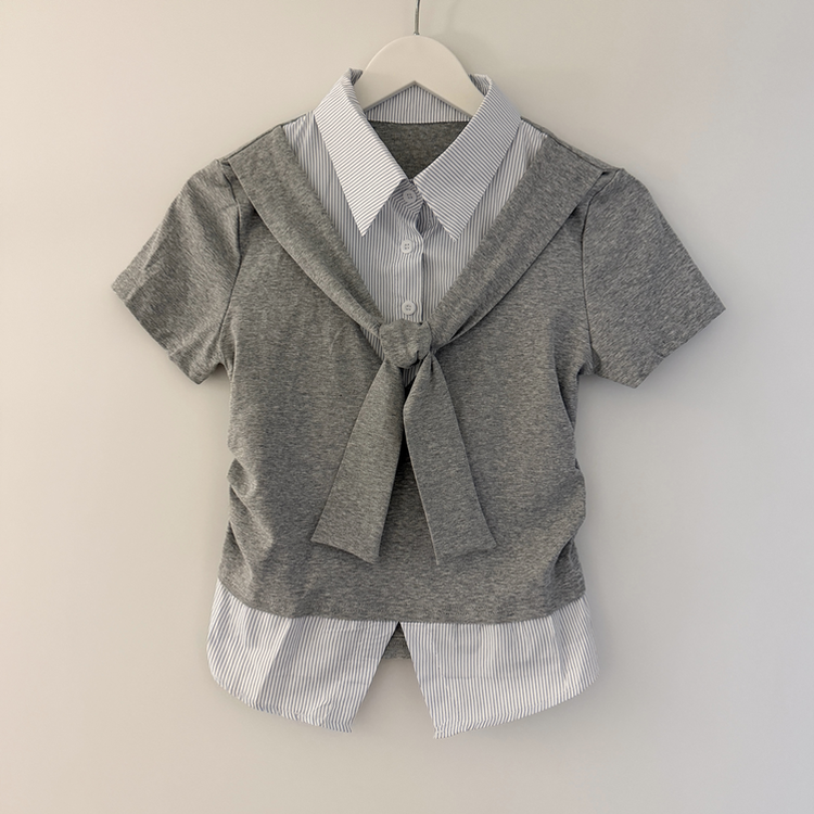 レイヤードシャツサイドシアリング半袖Tシャツ