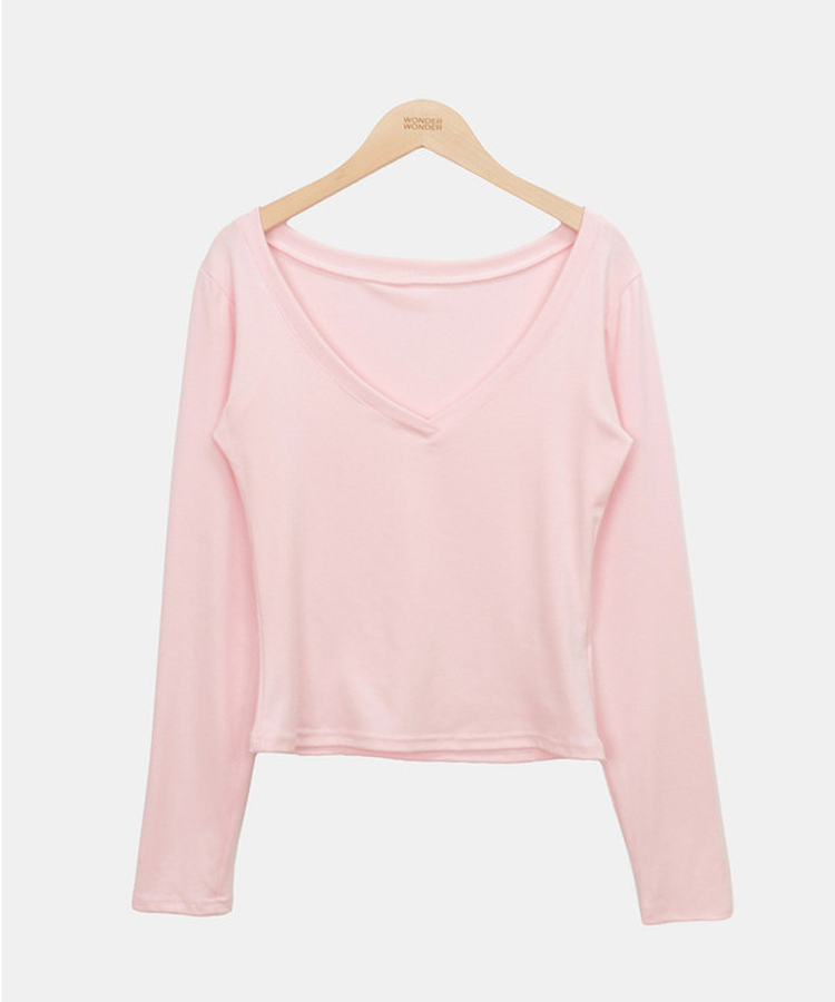 【SET】ストライプホルターネックキャミ＋長袖Tシャツ