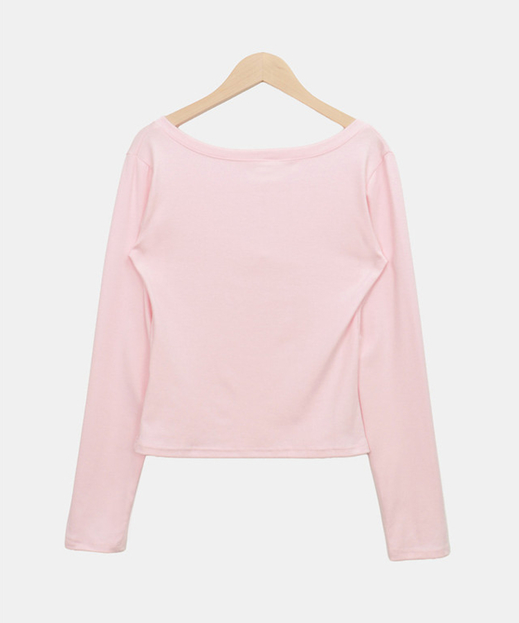 【SET】ストライプホルターネックキャミ＋長袖Tシャツ