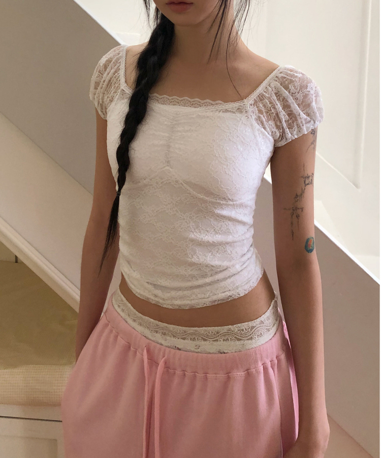 フラワーレイヤードショートパンツ IVORY