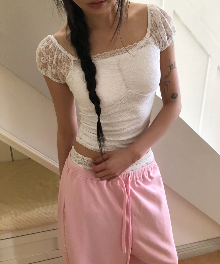 フラワーレイヤードショートパンツ IVORY