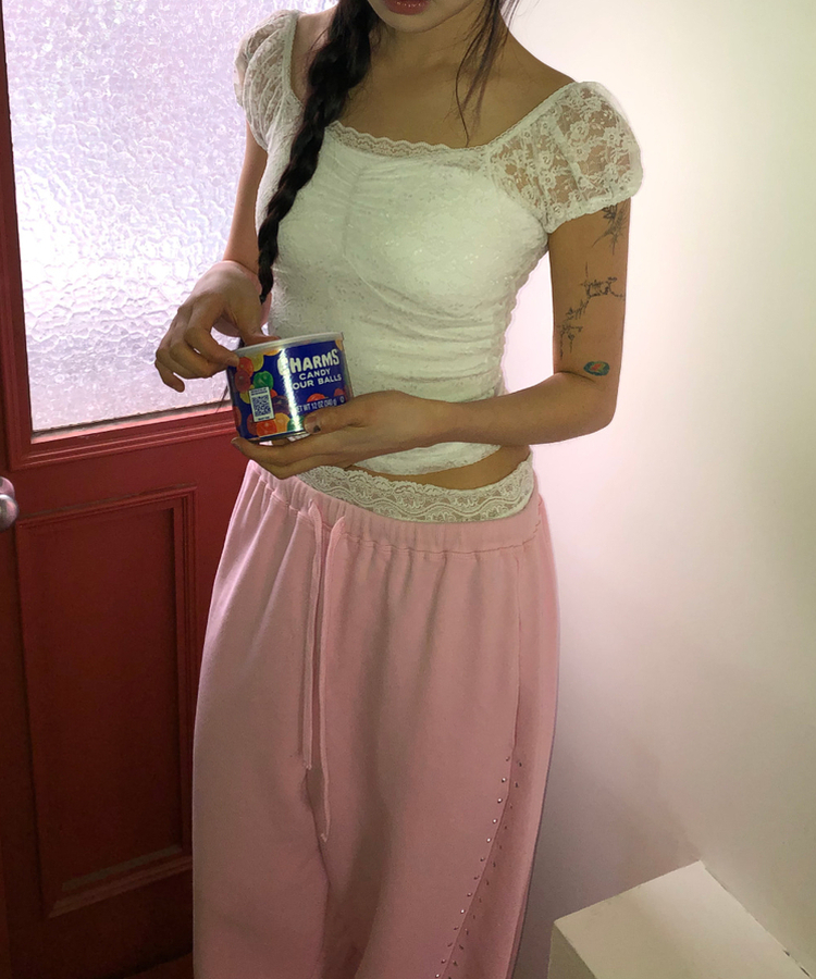 フラワーレイヤードショートパンツ IVORY