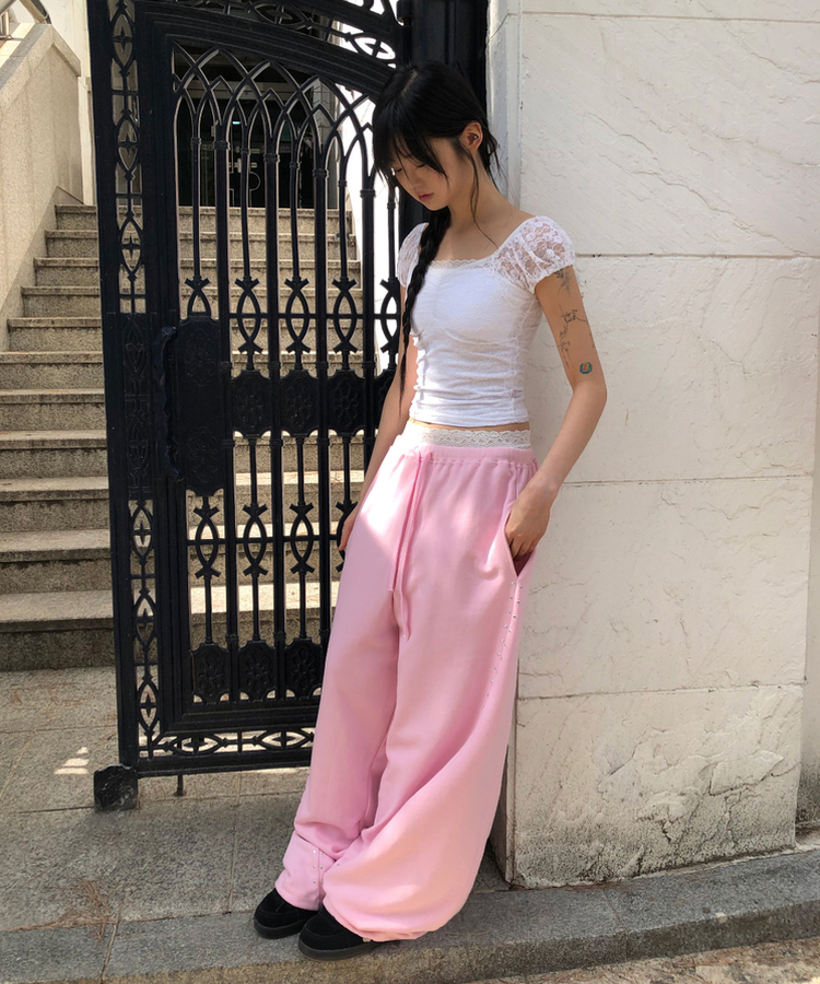 フラワーレイヤードショートパンツ IVORY