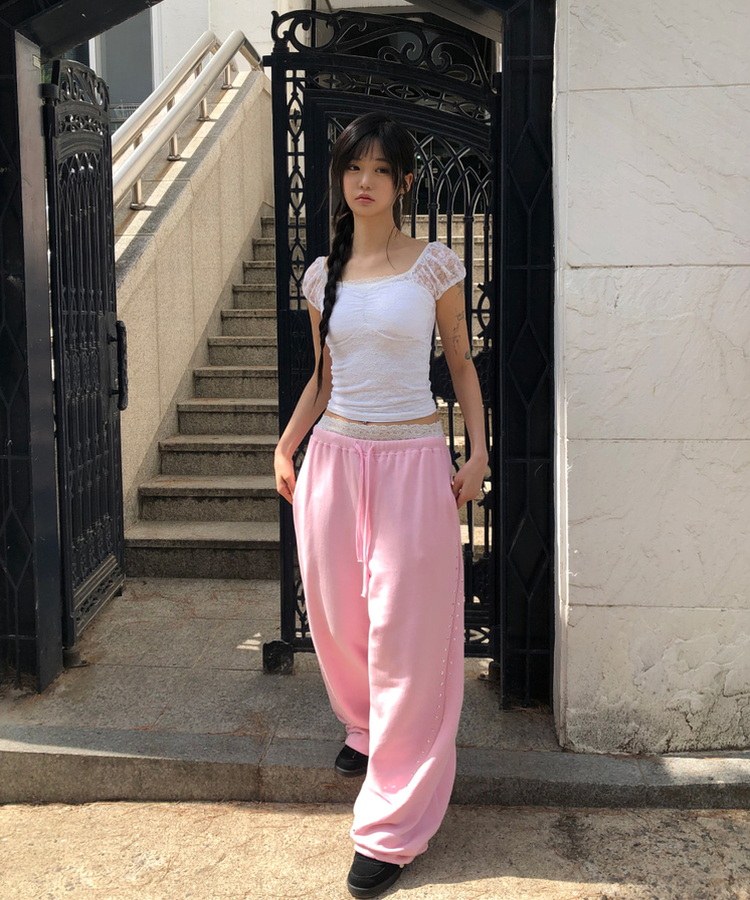 フラワーレイヤードショートパンツ IVORY