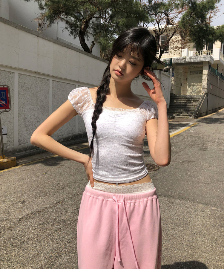 フラワーレイヤードショートパンツ IVORY