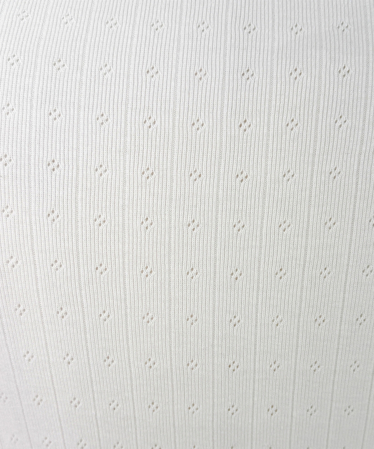 パンチングボタンリブ７分丈Tシャツ