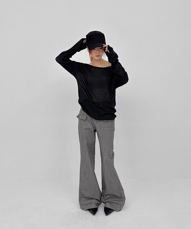 ポケットブーツカットパンツ GREY