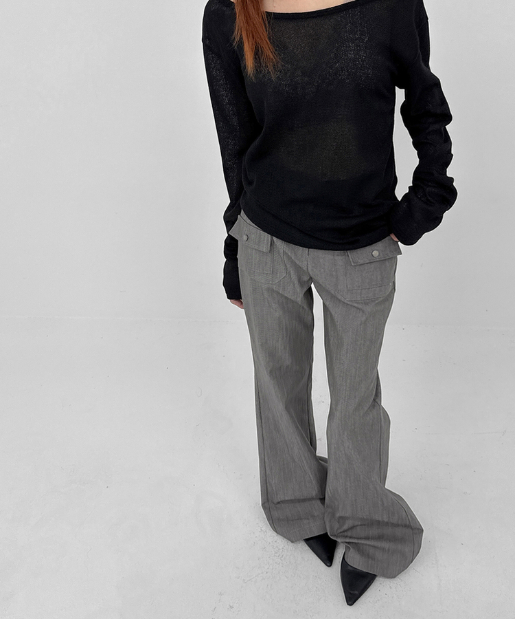 ポケットブーツカットパンツ GREY