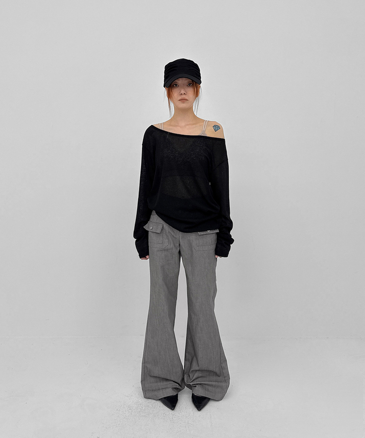 ポケットブーツカットパンツ GREY