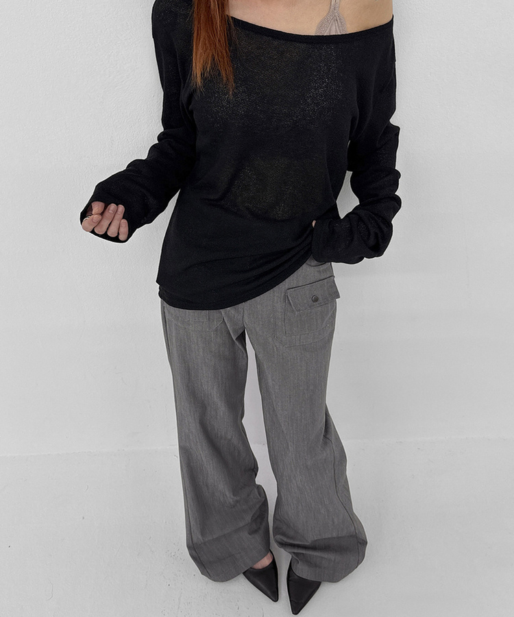 ポケットブーツカットパンツ GREY