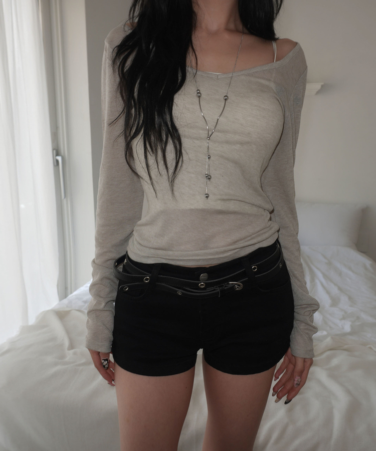 ロウコットンショートパンツ BLACK